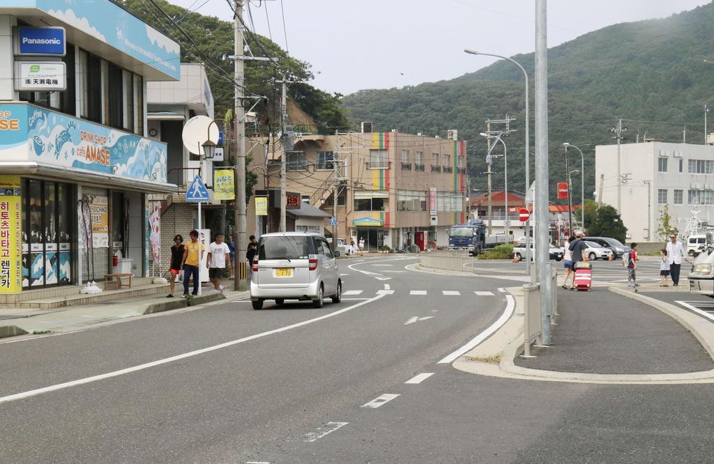 長崎県・対馬の比田勝港周辺=8月5日