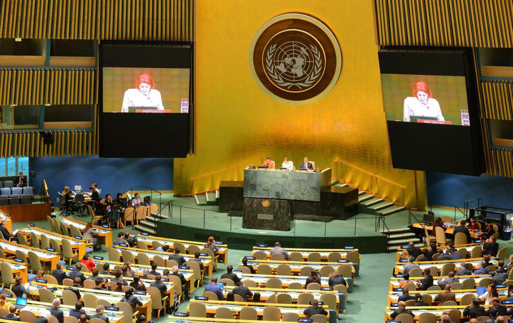 ２０１５年５月、ニューヨークの国連総会議場で開かれたＮＰＴ再検討会議の閉幕式（共同）
