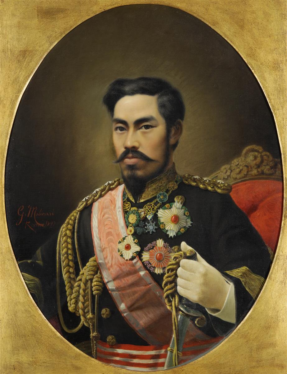 「明治天皇肖像」(1897年、グイード・モリナーリ作 所蔵・画像提供=東京都庭園美術館