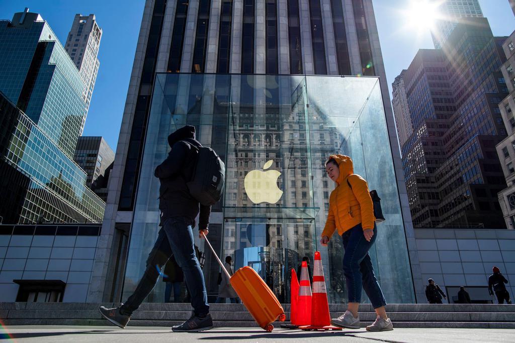 アップルの店舗=3月14日、米ニューヨーク(ロイター=共同)