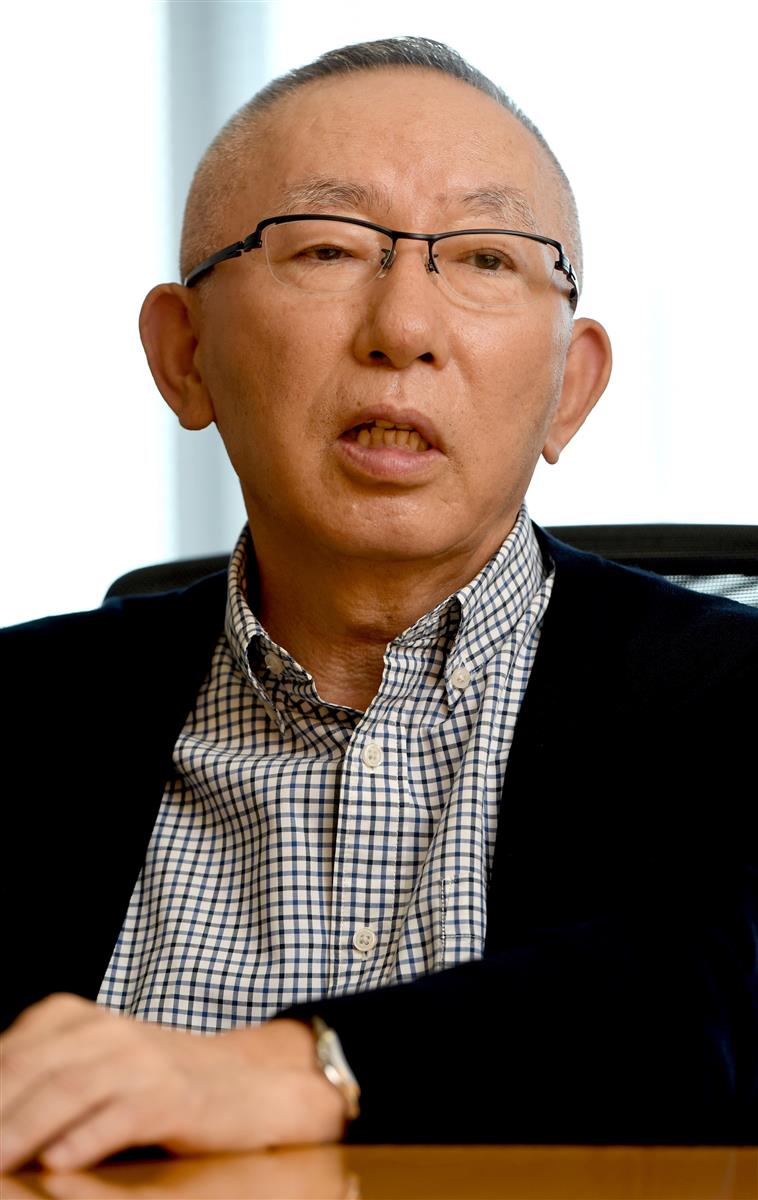 ファーストリテイリングの柳井正会長兼社長=東京・赤坂のファーストリテイリング六本木本部(酒巻俊介撮影)