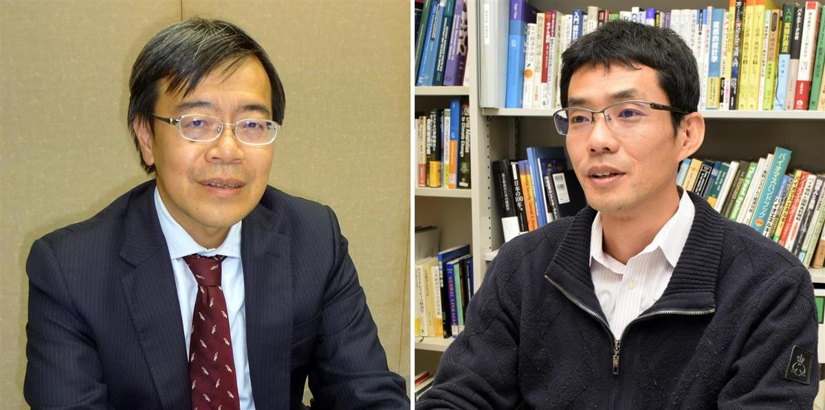 地球環境産業技術研究機構の秋元圭吾・主席研究員(左)と京都大大学院工学研究科の藤森真一郎准教授
