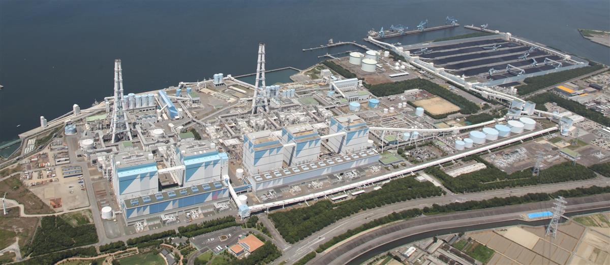 アンモニア混焼を計画しているJERAの碧南火力発電所=愛知県碧南市