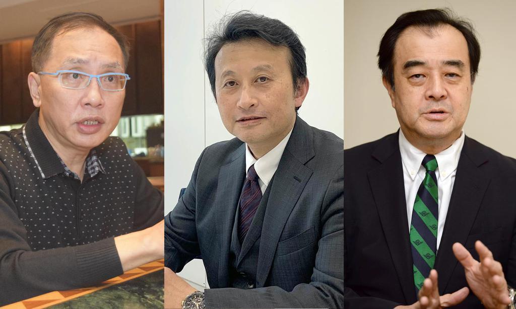 (左から)台湾・中央警察大学の董立文教授、笹川平和財団の小原凡司上席研究員、立命館大学の宮家邦彦客員教授