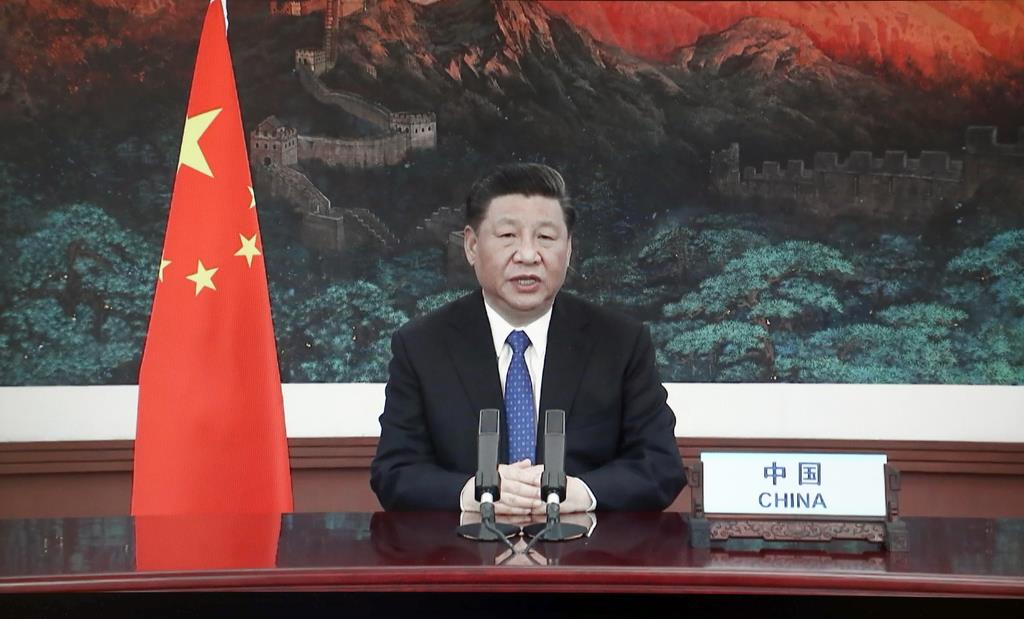 WHO年次総会の冒頭で発言する中国の習近平国家主席=18日(WHOのホームページより)