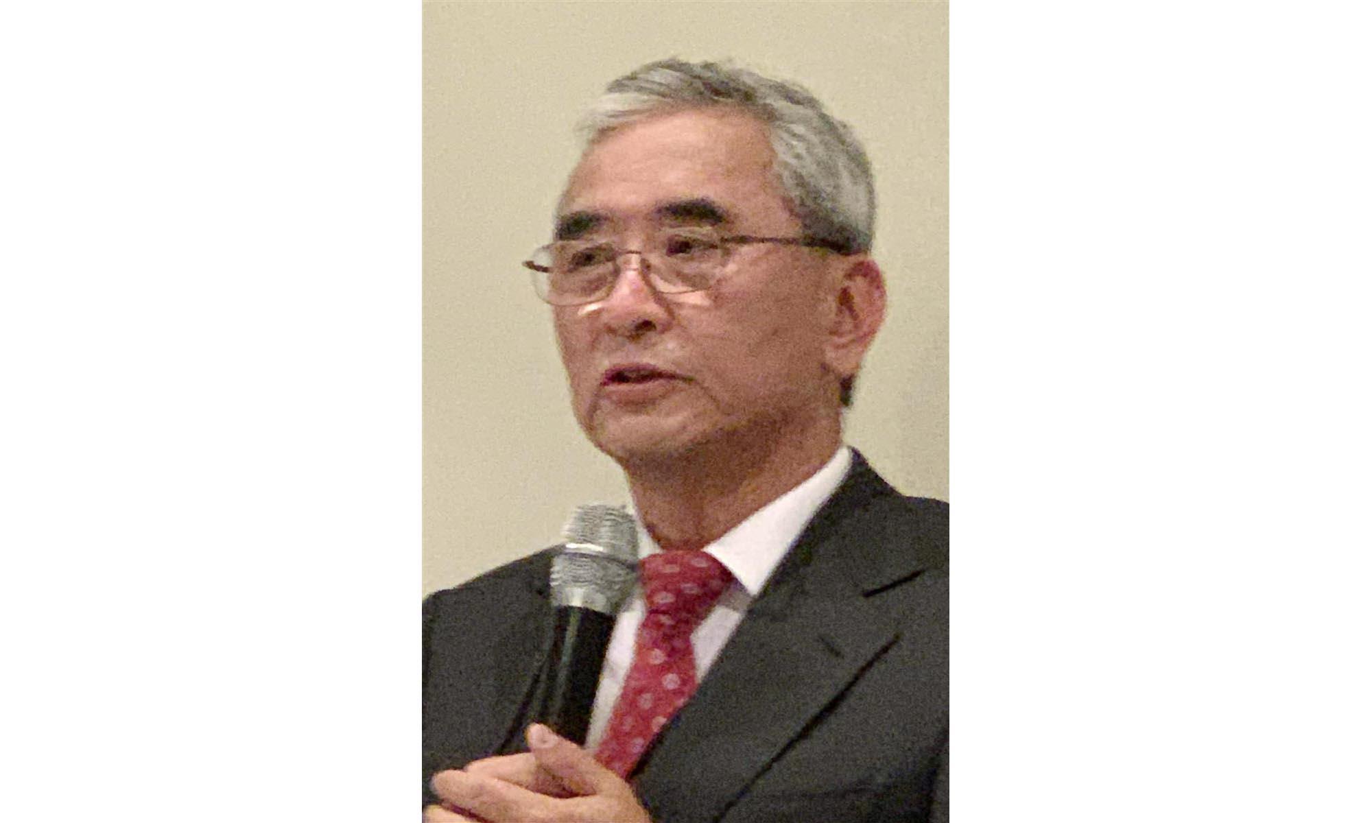 5月11日、ソウル市内で「反日種族主義との闘争」の発刊の記者会見に臨む李栄薫氏(名村隆寛撮影)