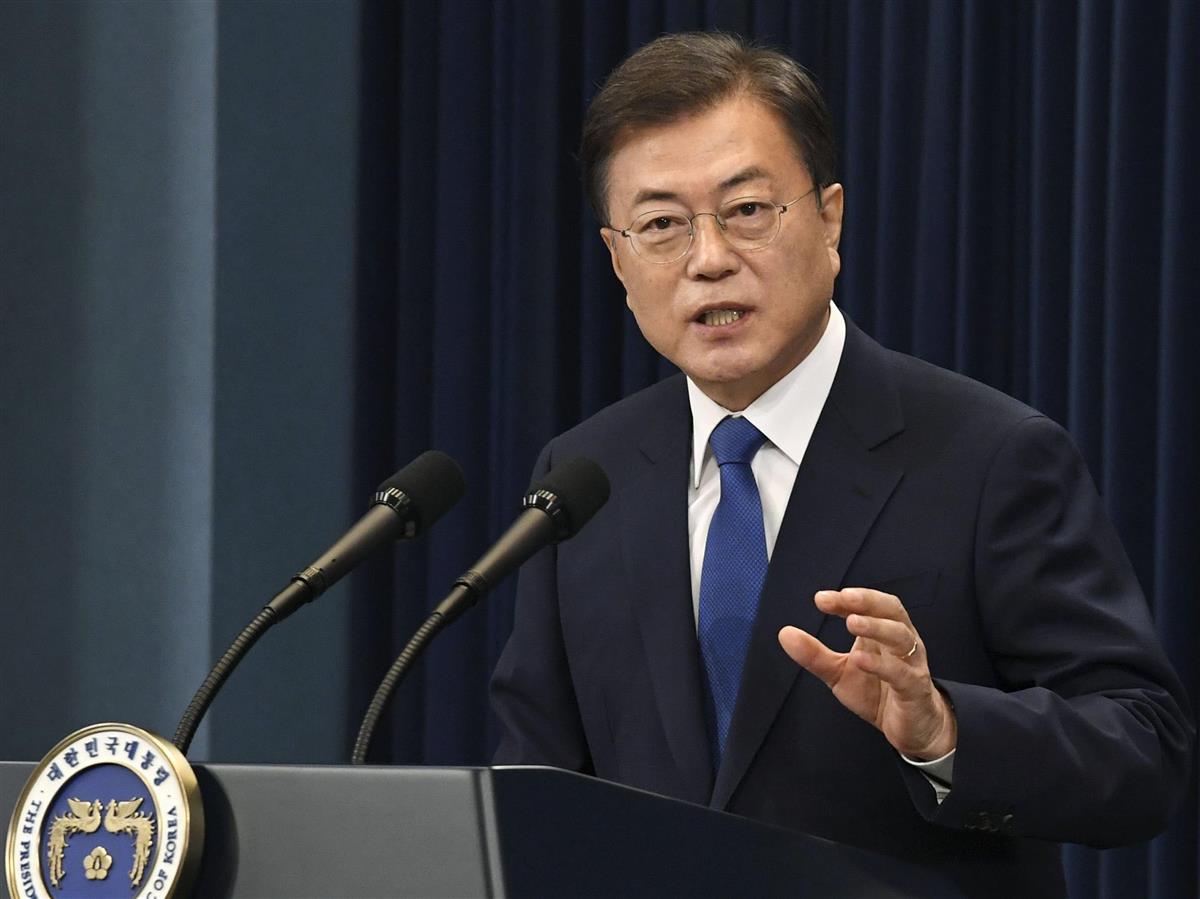 韓国の文在寅大統領(共同)