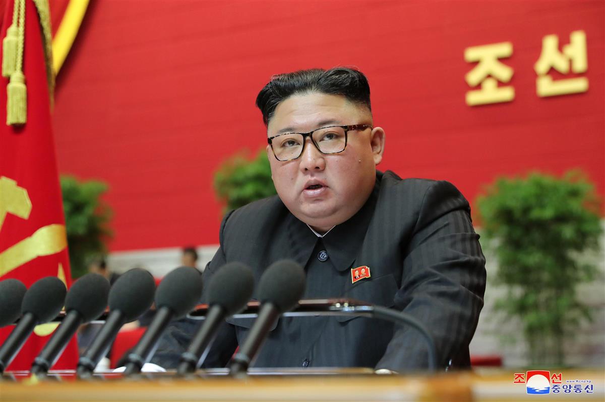北朝鮮の朝鮮労働党大会に出席した金正恩党委員長=平壌(朝鮮中央通信=共同)