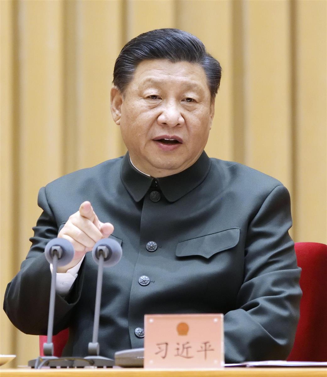中国共産党中央政法委員会が投稿した写真(「微博(ウェイボ)」から、共同)