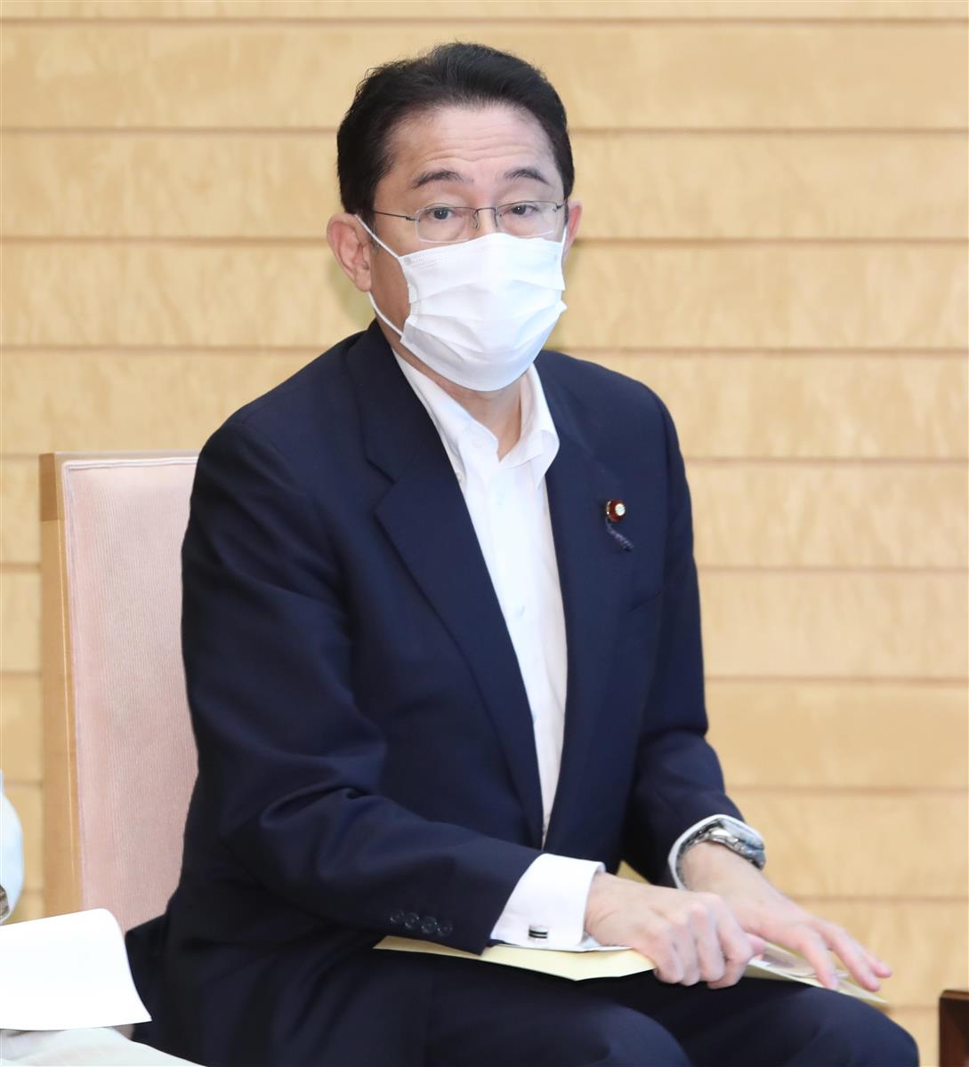 自民党・岸田文雄政調会長=6月25日午後、首相官邸(春名中撮影)