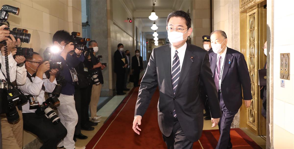 自民党の岸田文雄政調会長(春名中撮影)