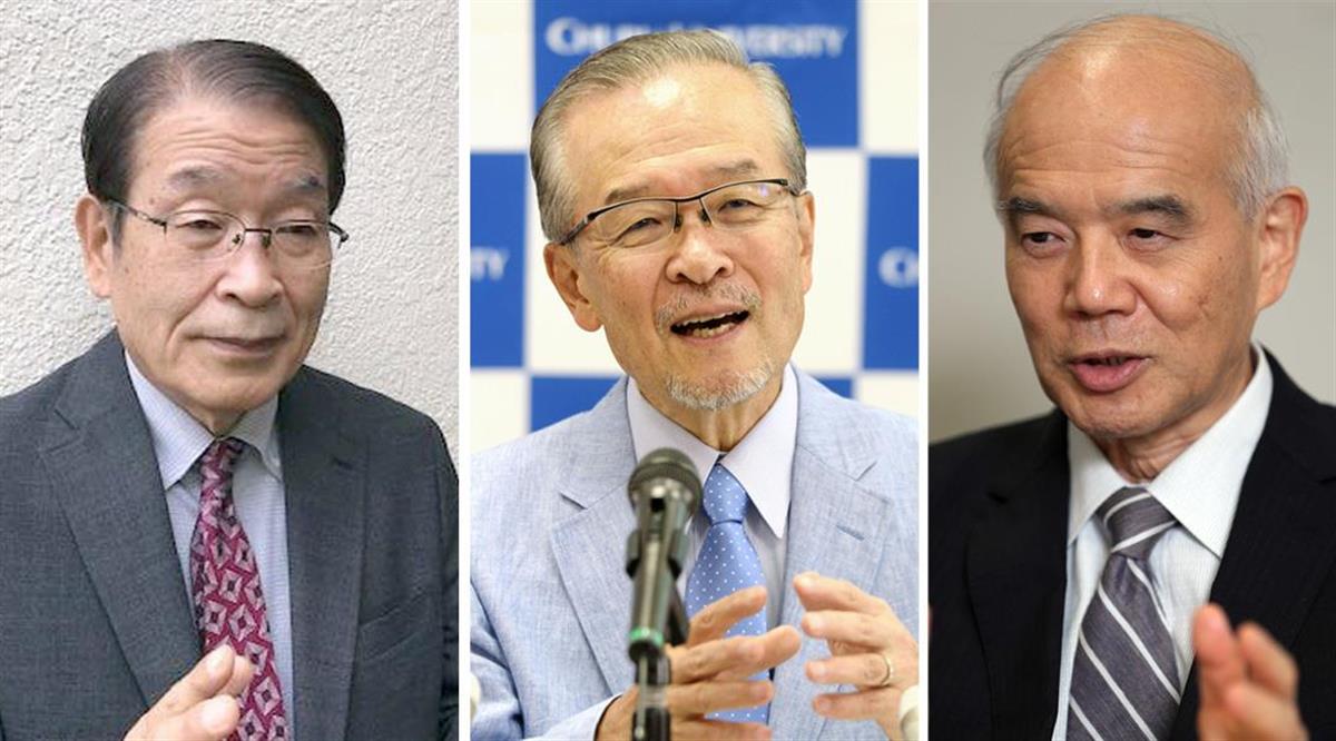 （左から）九州大学の小松利光名誉教授、中部大学の山本尚教授、日本学術会議・元会長の大西隆氏