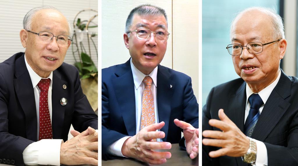 (左から)日本弁護士連合会元会長の宇都宮健児氏、日本医師会常任理事の釜萢敏氏、日本大学名誉教授の百地章氏=(大竹直樹、伊藤壽一郎、宮川浩和撮影)