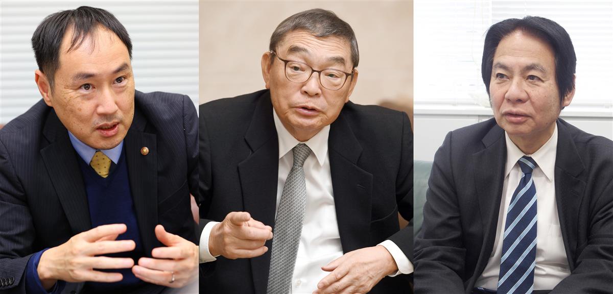 左から筑波大准教授の掛谷英紀氏、元NHK会長の籾井勝人氏、神奈川大教授の小山和伸氏