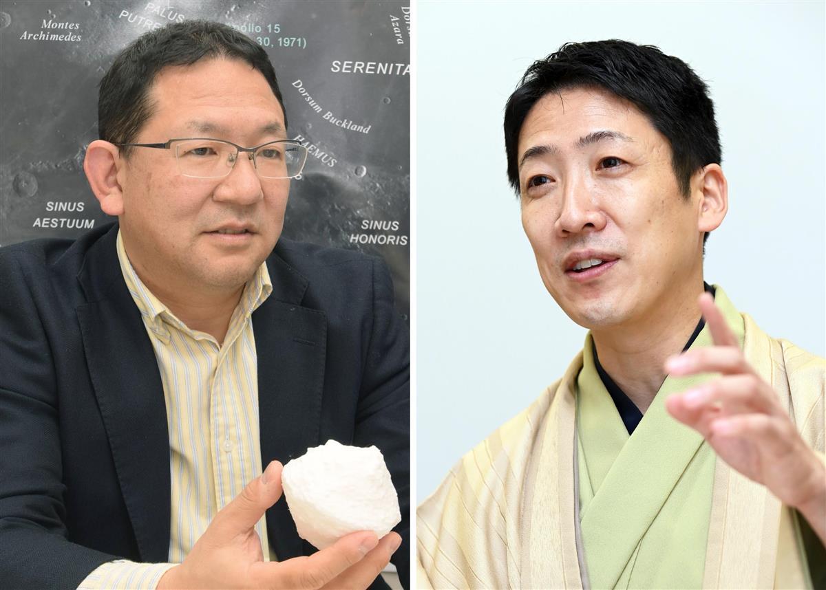 大阪大大学院教授の寺田健太郎氏（左）と落語家の桂福丸氏