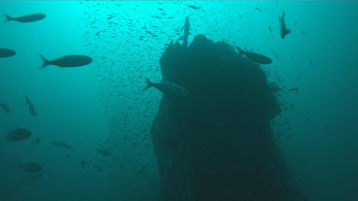 水深約１００メートルの日本海で水中ドローンが捉えた駆逐艦「蕨」の船体（九州大学浅海底フロンティア研究センター、Ｗｏｒｌｄ　ｓｃａｎ　Ｐｒｏｊｅｃｔ提供）