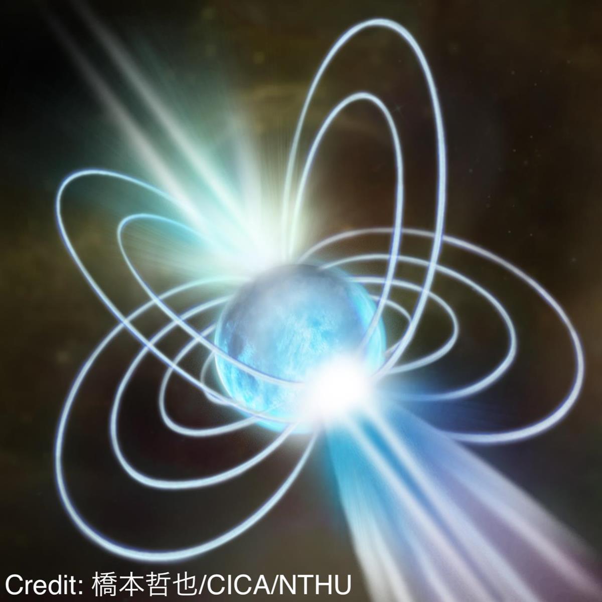 年齢の若い天体「マグネター」の想像図(橋本哲也・清華大CICAフェロー提供)