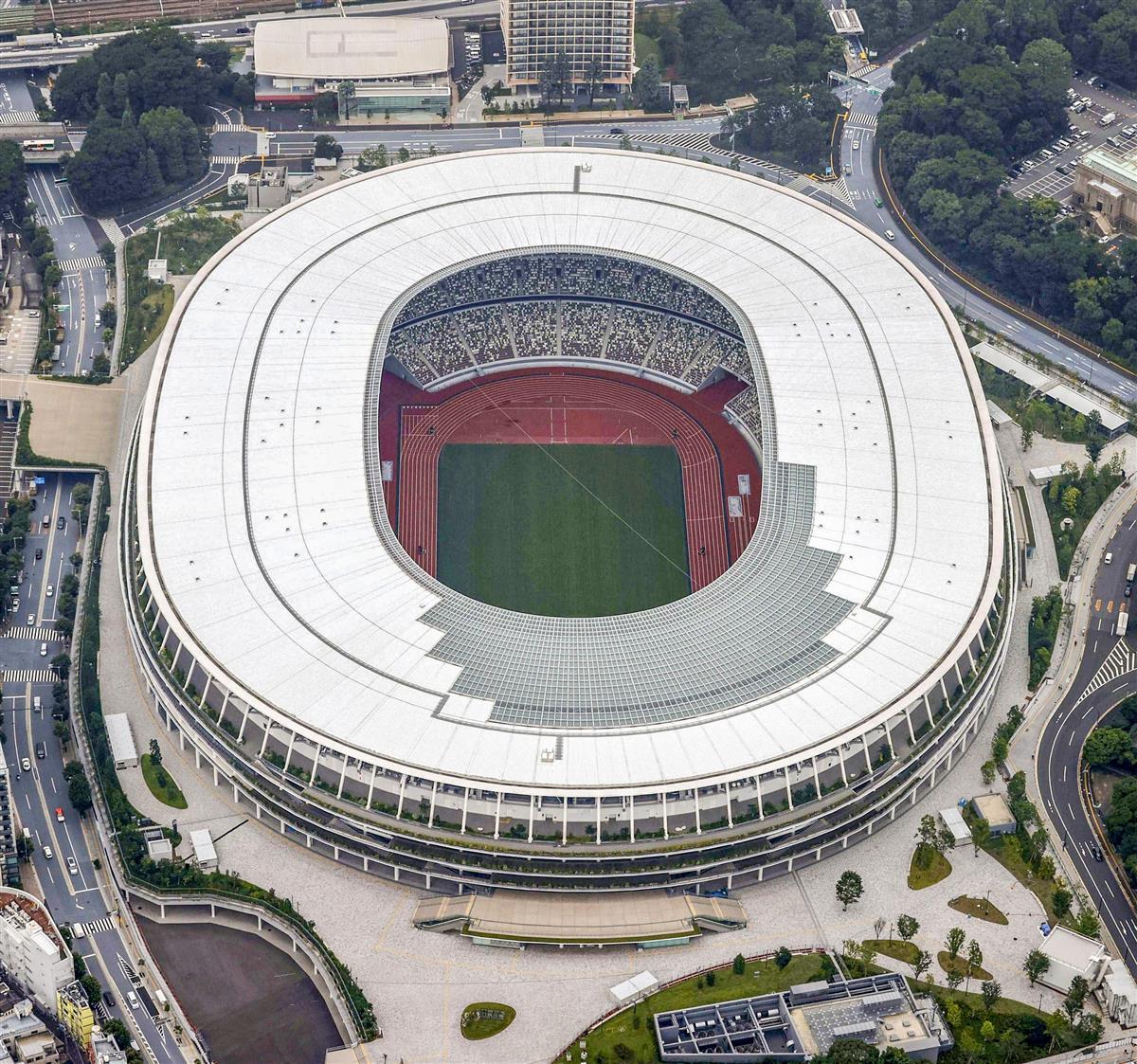 東京五輪のメインスタジアム、国立競技場=7月