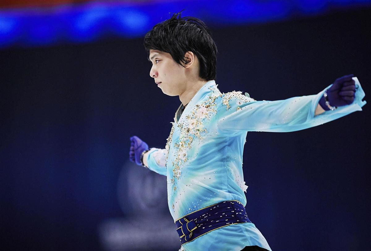 男子で3位の羽生結弦のフリー=ストックホルム(ISU提供・ゲッティ=共同)