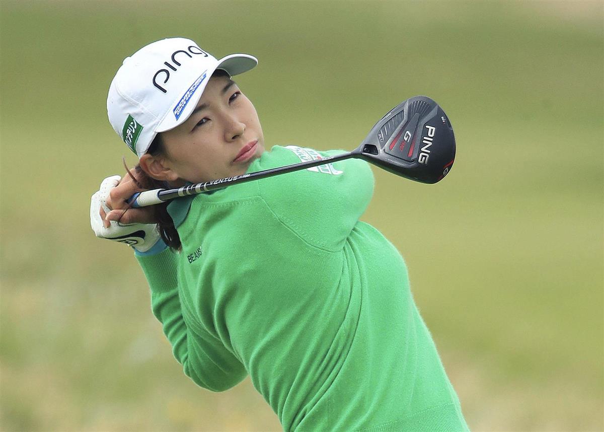 第1ラウンド、5オーバーで71位と出遅れた渋野日向子=ロイヤルトルーンGC(R&A提供・ゲッティ=共同)