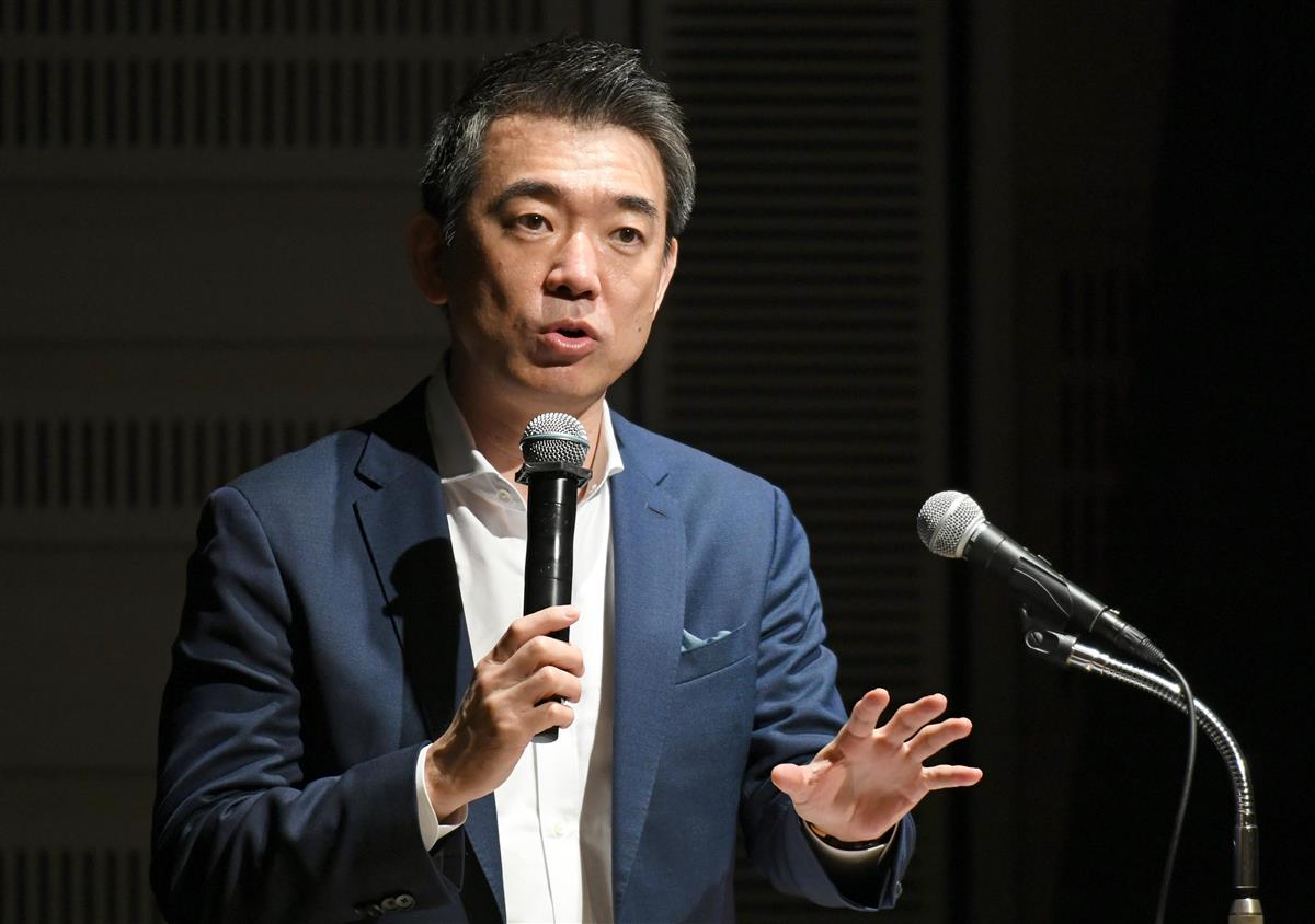 講演する橋下徹氏(酒巻俊介撮影)