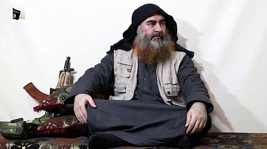 「イスラム国」指導者だったアブバクル・バグダディ容疑者(ISメディア部門アルフルカーン提供、ロイター=共同)