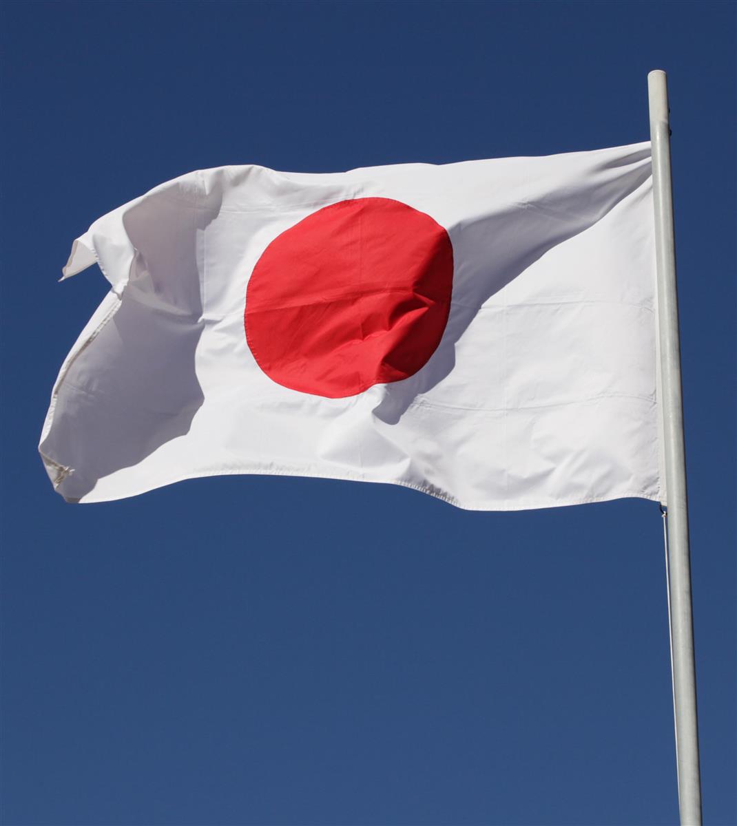 はためく日本国旗、日の丸