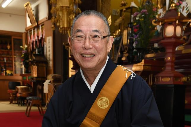 日比国際友好協会の会長を務める本長寺の瀬川和久住職=大阪市中央区(柿平博文撮影)